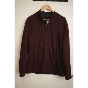 Men's Jachs New York Burgundy Charcoal Zip Up Sweater L